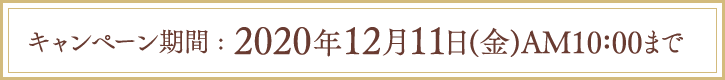 キャンペーン期間：2020年12月11日(金)AM10:00まで